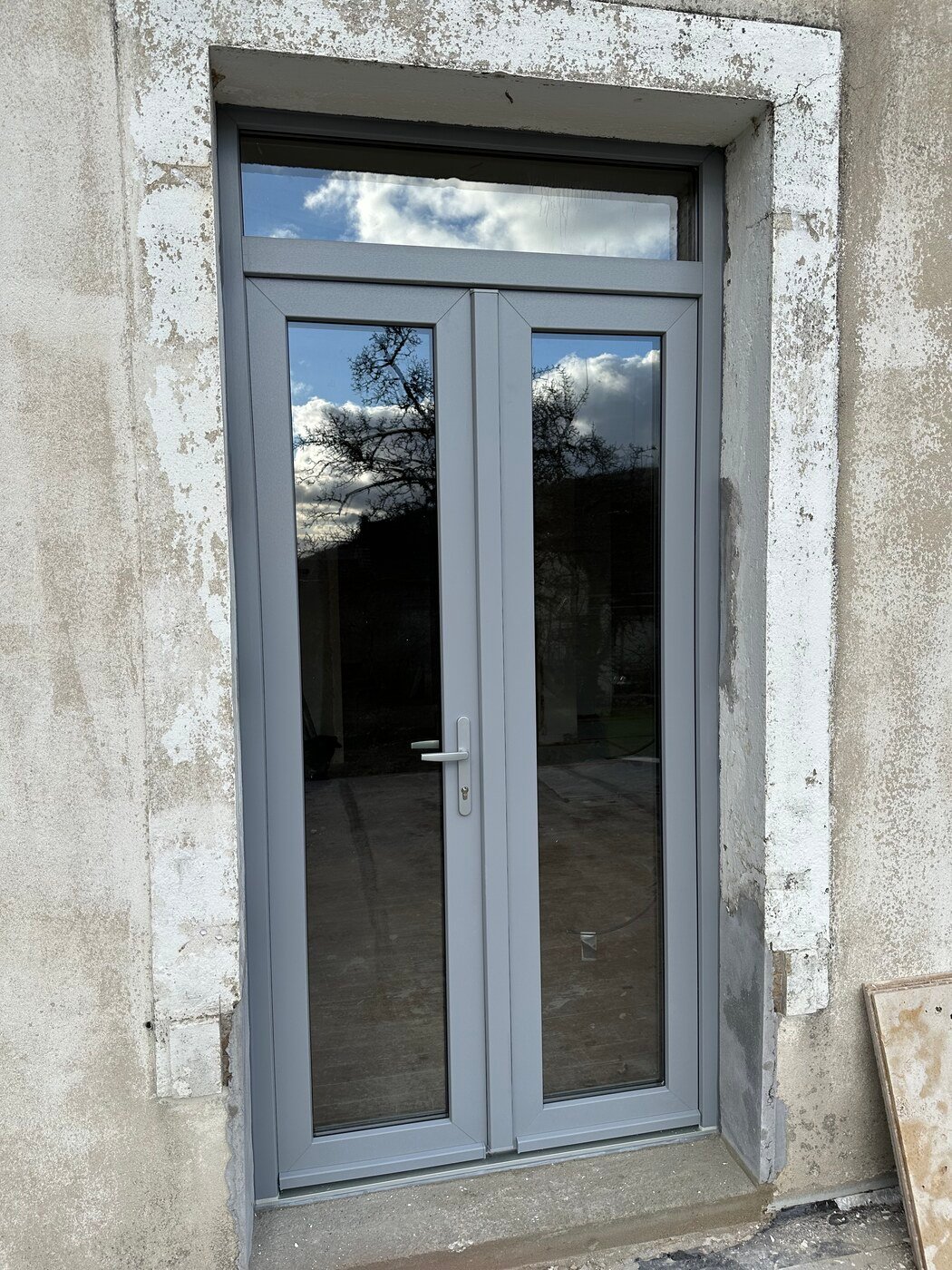 Porte-fenêtre PVC plaxé gris anthracite